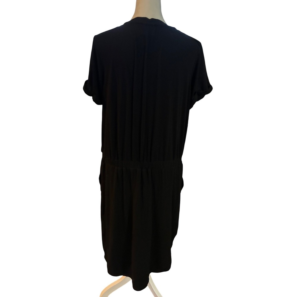 32 Degrees Cool Womens XL Black Short Sleeve Elastic Waist Pocket T-Shirt Dress - Picture 3 of 4